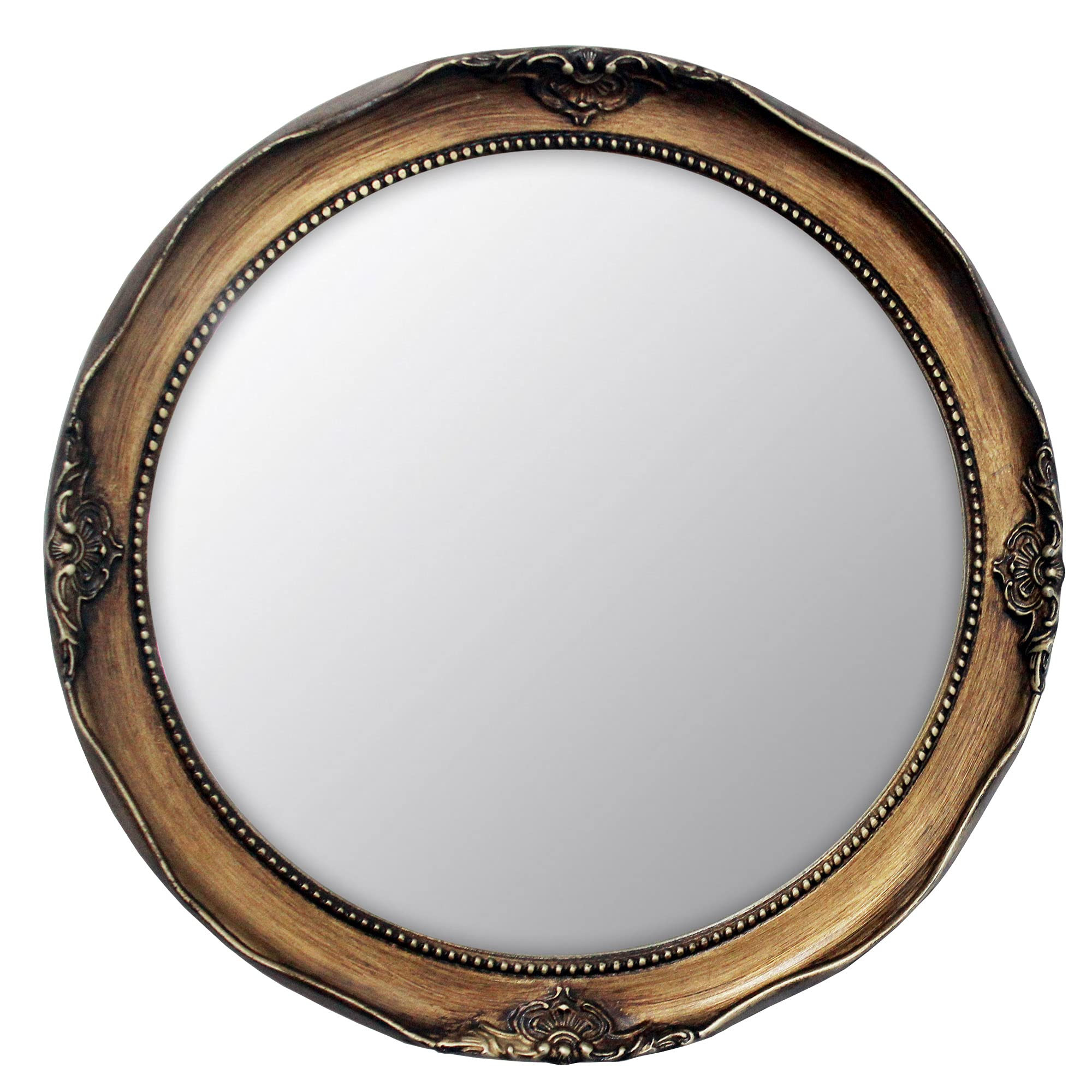 Funerom Vintage 31 cm Decorative Wall Mirror Hanging Mirror Round Antique Gold | Amazon (UK)