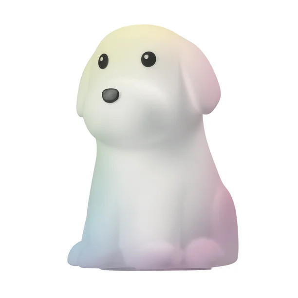 Globe Squish Roy Jr. Dog Touch White Multicolor Changing Integrated LED Rechargeable Silicone Nig... | Walmart (US)