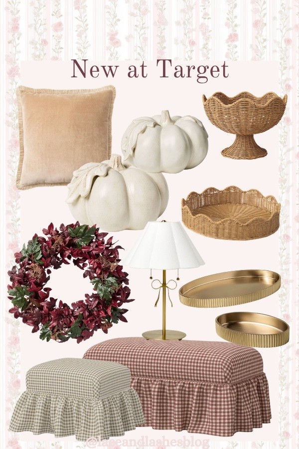 Target fall home decor is SO good this year 🍂🤎 Found the prettiest new fall home finds at Target- from cozy gingham ottomans and woven rattan accents to neutral pumpkins, warm brass decor and the most gorgeous burgundy fall wreath! These pieces are perfect for adding a cozy, elevated fall touch to your home without completely changing your decor. So many beautiful Target new arrivals for fall 2026!

#Target #TargetFinds #TargetHome #TargetHomeDecor #TargetFallDecor #FallDecor #FallHomeDecor #FallDecor2026 #TargetNewArrivals #TargetStyle #FallHome #CozyHome #NeutralFallDecor #GinghamDecor #RattanDecor #AffordableHomeDecor #HomeDecorFinds

#LTKSaleAlert #LTKSeasonal #LTKHome