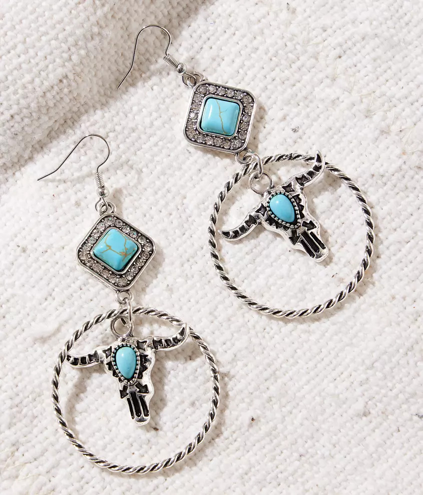 Western Steer Drop Earring | Buckle