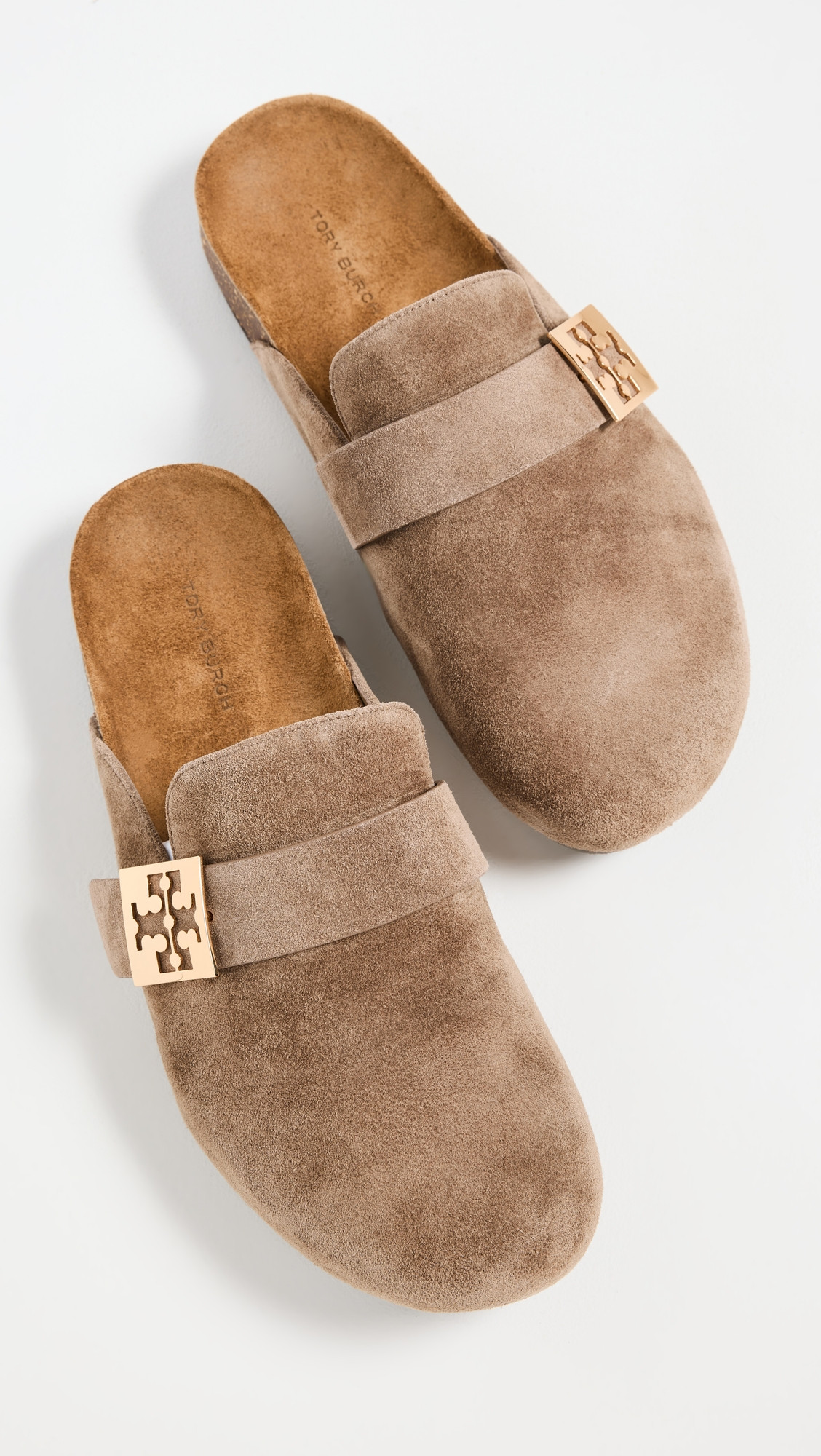 Tory Burch Mellow Mules River Rock/Gold 7.5 | Shopbop