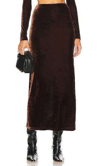 x REVOLVE Ovelia Skirt in Chocolate Brown | Revolve Clothing (Global)