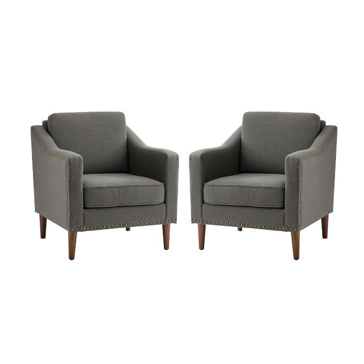 Set of 2 Gainer Comfy Living Room Armchair with Nailhead Trims  | ARTFUL LIVING DESIGN | Target
