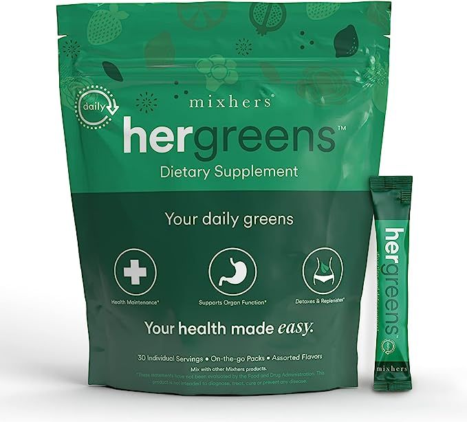 Mixhers Hergreens | Greens Powder | Made from Whole Foods | Digestive Enzymes | Kale |30 Drink Pa... | Amazon (US)