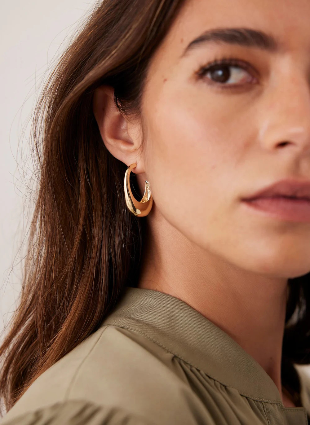 Gold Tone Hoop Earrings | Mint Velvet