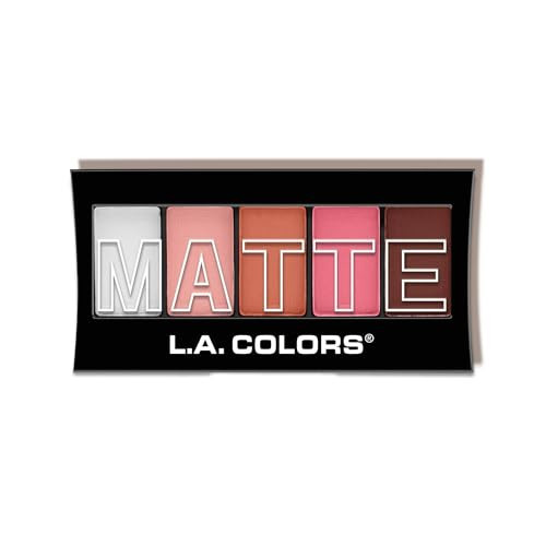 L.A. COLORS 5 Color Matte Eyeshadow, Pink Chiffon CEM476 | Amazon (US)