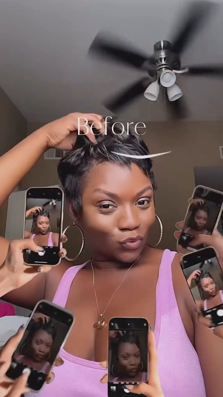 the economy said figure it out… so I did ✂️😌
low pixie and a little faith! first time cutting my own hair and she actually came out cute 😭

@lovelottabody mousse 👌🏾
.
.
#piciecut #beforeandafter #shorthairstylesforwomen #pixiehaircut #atlantacontentcreator