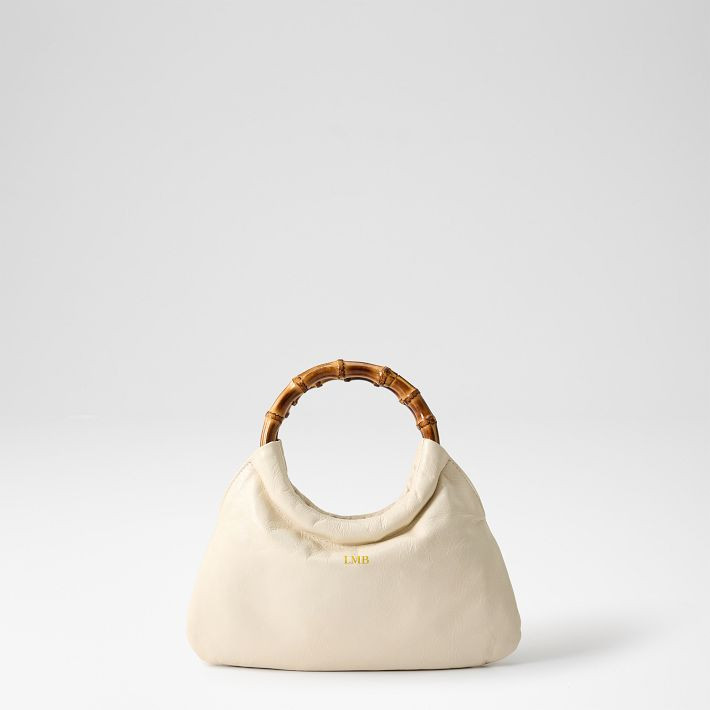 Gabriella Italian Leather Bamboo Handbag | Mark and Graham