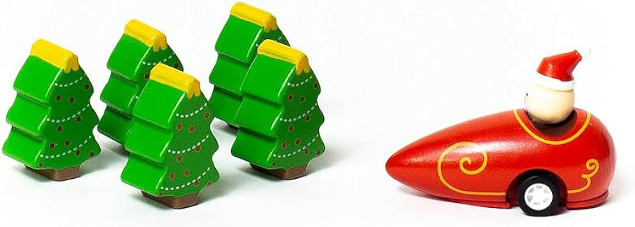 Jack Rabbit Creations Santa Bowling Game 6 Piece Wooden Playset- Includes Christmas Tree Shaped P... | Amazon (US)