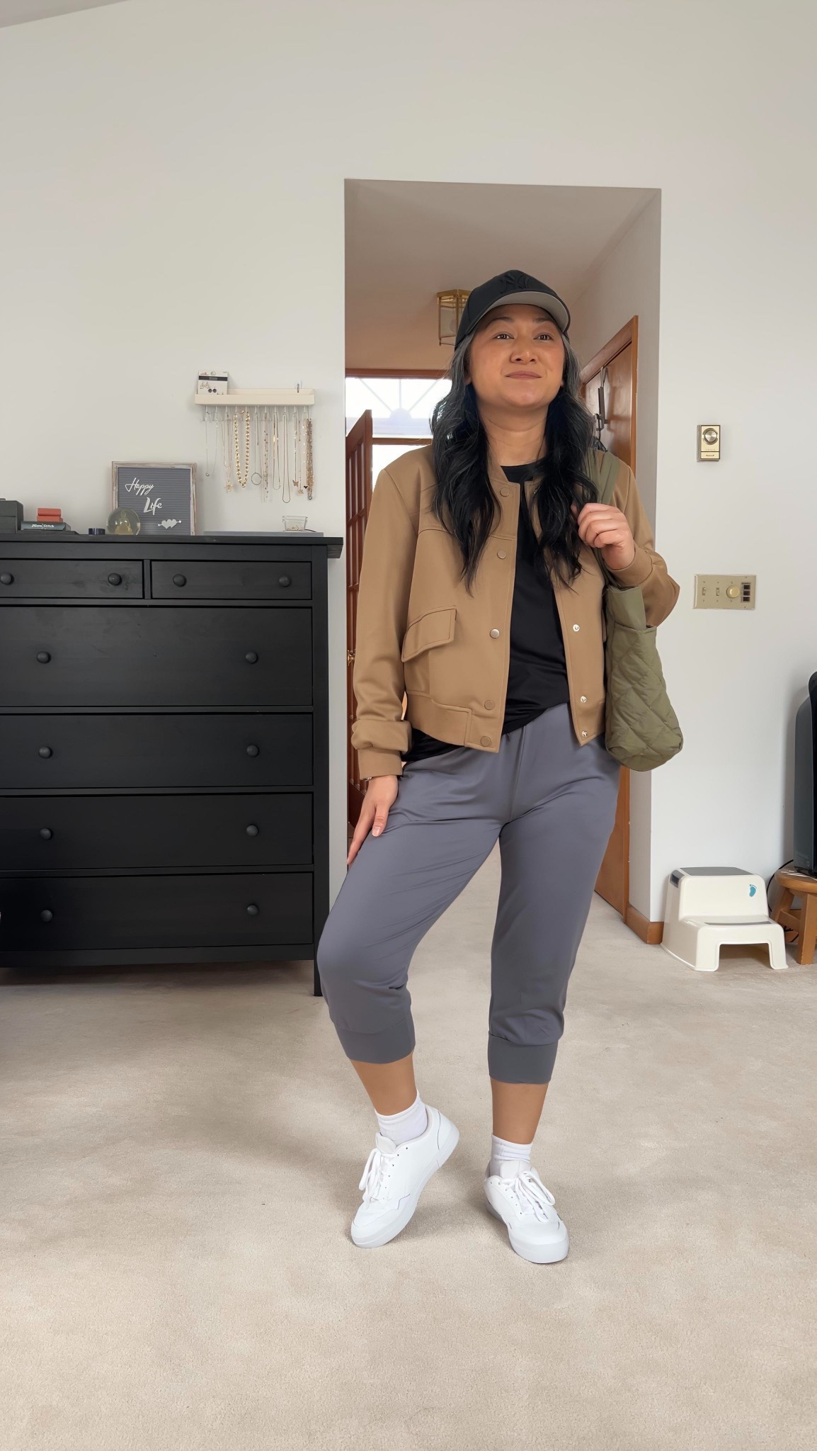Casual comfort at its best! Cropped bomber jacket, comfy tees, and joggers. Perfect for everyday wear. Scroll to shop and follow for more fashion finds. 

#LTKootd #LTKActive #LTKmomlife