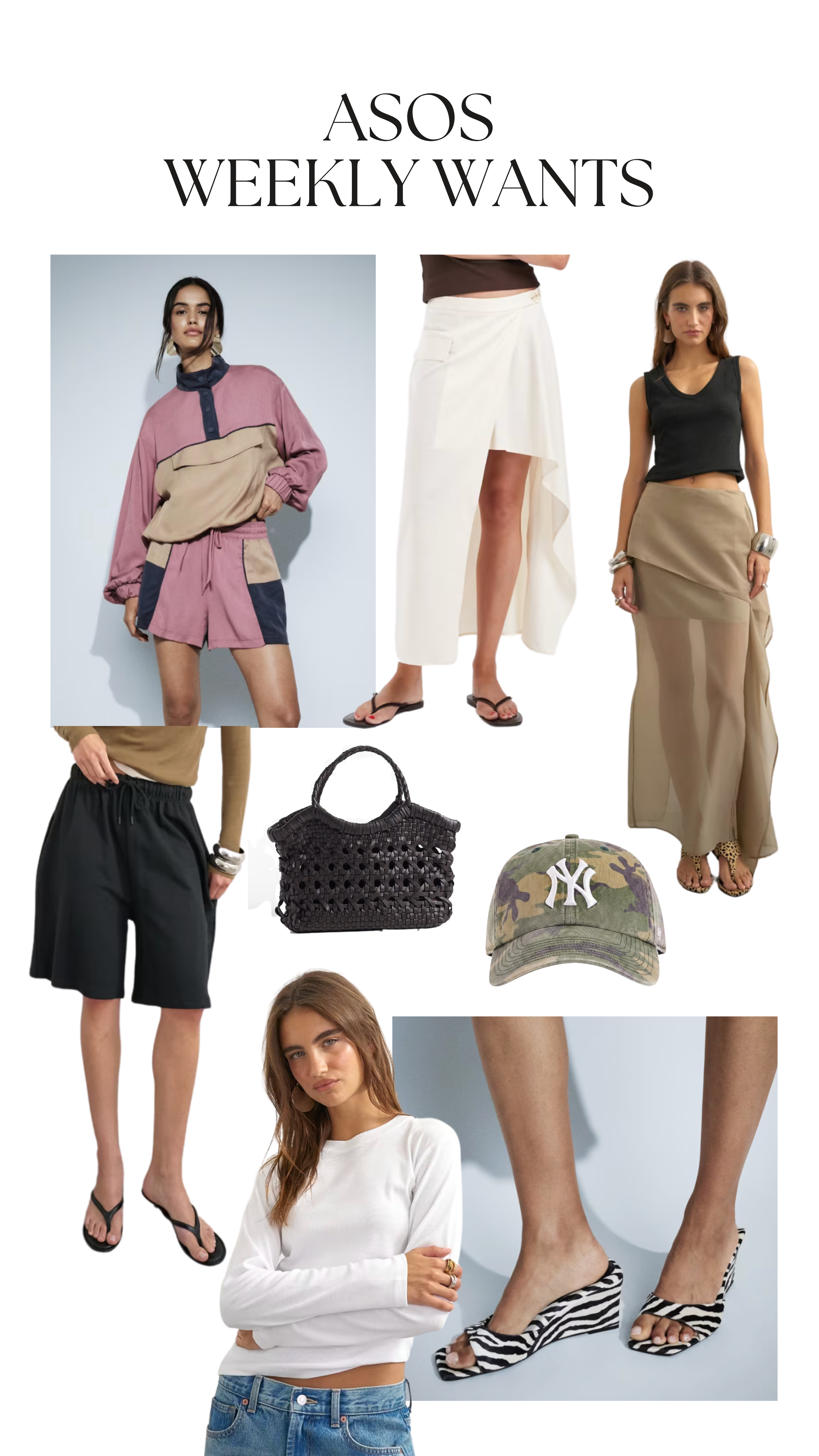 ASOS finds this week 🦓✨

midi skirt, maxi skirt, windbreaker, high neck jacket, lightweight jacket, bermuda shorts, basic t shirt, cap, wedge heels, early autumn 

 #LTKuk #LTKsummer #LTKautumn