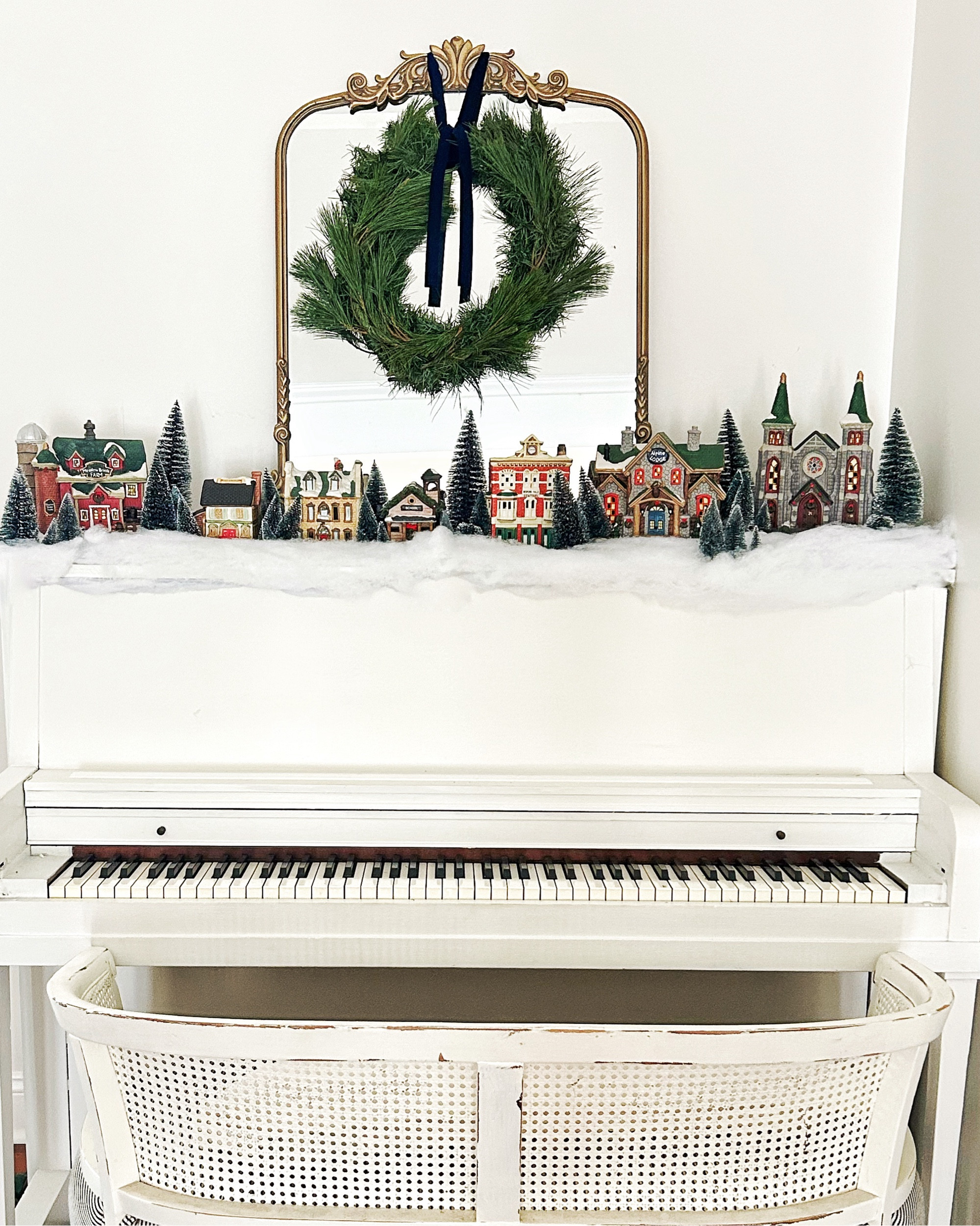 A nostalgic Christmas with a pretty Christmas village. 🌲🌲🌲

#LTKHome #LTKSeasonal