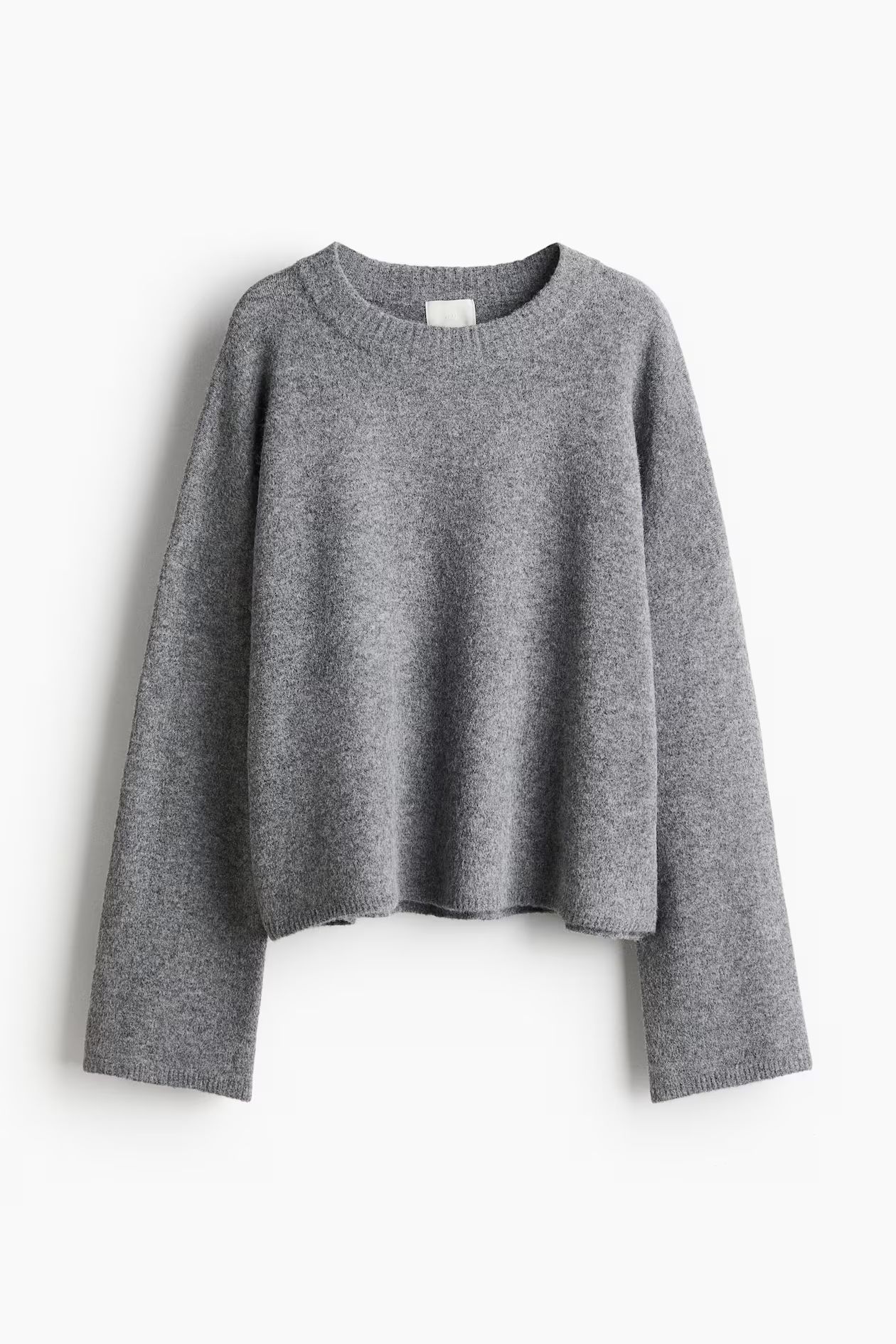 Sweater - Round Neck - Long sleeve - Gray melange - Ladies | H&M US | H&M (US + CA)