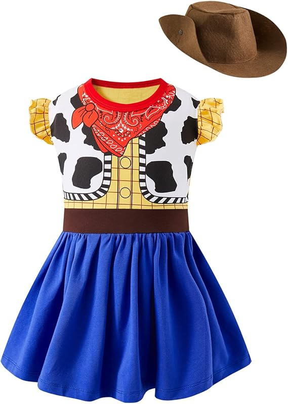 MOMMY'S NEW MAN Toddler Girls Cowgirls Cosplay Halloween Party Dress Up with Cowboy Hat 2-6Years | Amazon (US)