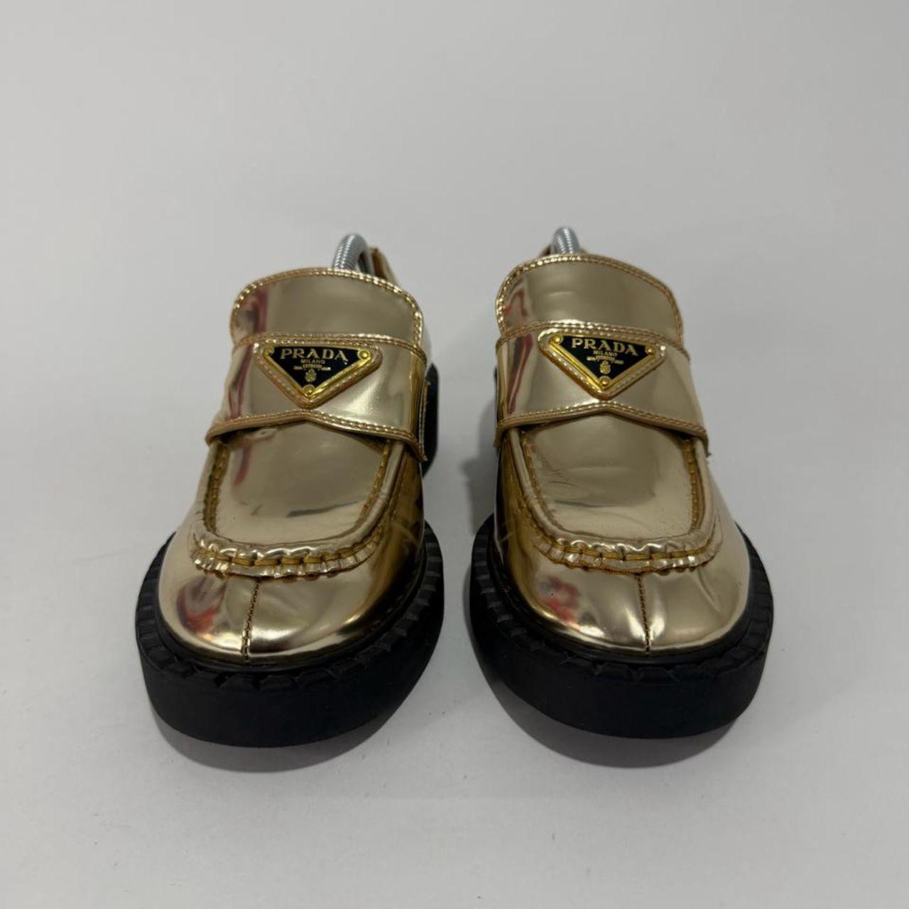 Prada Women's Loafers - Gold | Depop US