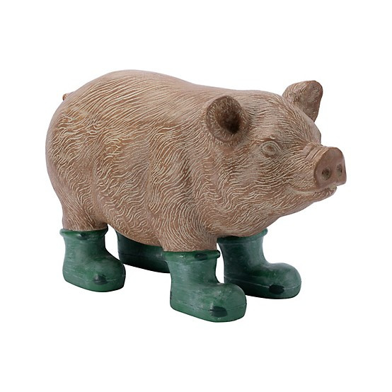 Red Shed  Indoor/Outdoor Resin Pig in Rain Boots Statue, 17.32 in. | Tractor Supply