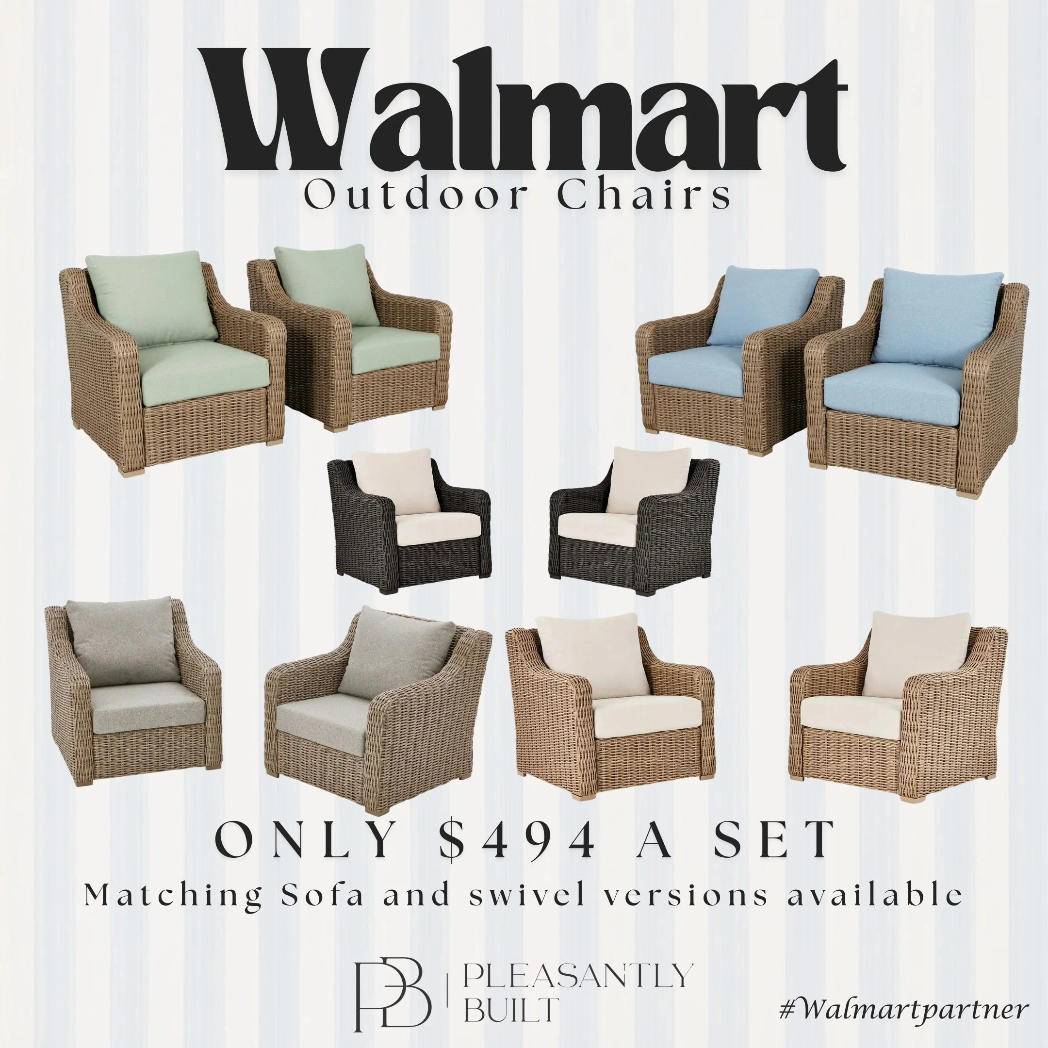Relax in style without overspending ☀️ These affordable outdoor chairs from Walmart are perfect for patios, porches, and backyard lounging. Comfortable, stylish, and budget-friendly — the easiest way to upgrade your outdoor space for spring and summer entertaining.
#WalmartFinds #LTKHome #OutdoorLiving #PatioDecor #PatioChairs #BackyardStyle #AffordableHome #WalmartHome #OutdoorFurniture #PorchDecor #PatioStyle #HomeDecorFinds #BudgetFriendlyDecor #SummerHome #LTKUnder100 #pleasantlybuilt 

 #LTKmorningroutine #LTKSeasonal #LTKHome