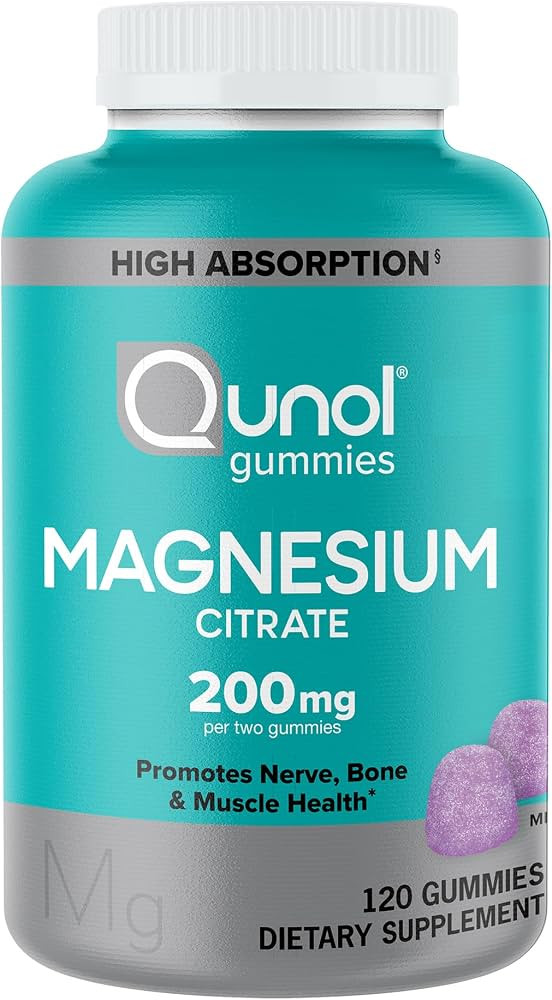 Qunol Magnesium Gummies for Adults, 200mg Elemental Magnesium (from 1,750mg Magnesium Citrate), H... | Amazon (US)