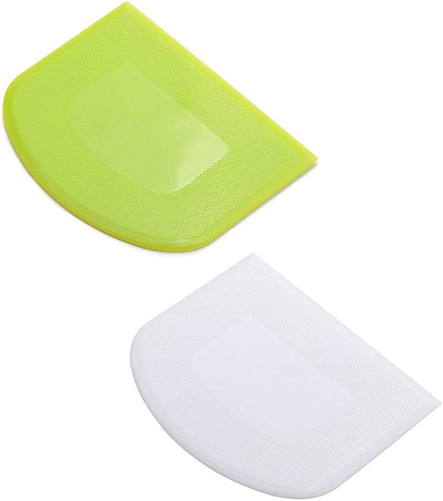lasenersm 2 Pieces Dough Scraper Bowl Food-safe Plastic Dough Cutter Flexible Bench Multipurpose ... | Amazon (US)