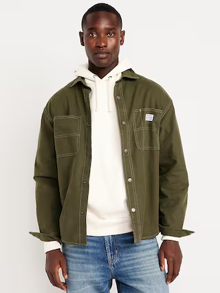 Oversized Canvas Workwear Shacket | Old Navy (US)