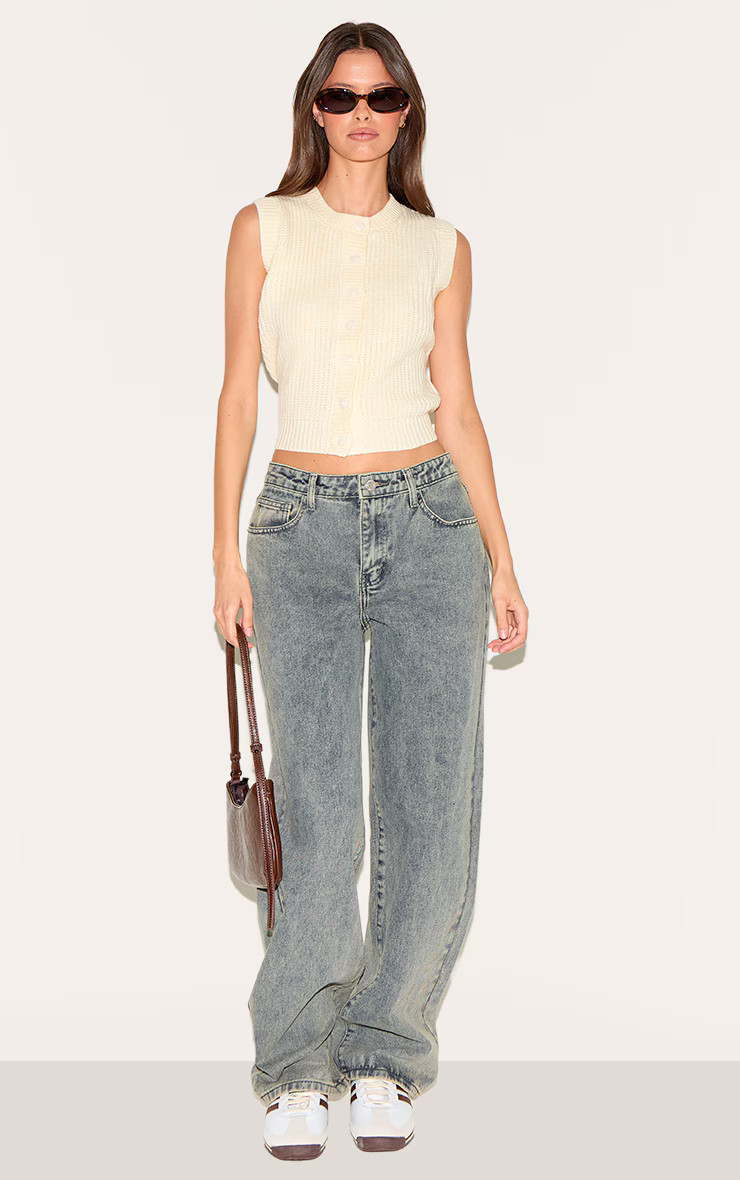 Vintage Mid Rise Straight Leg Jeans | PrettyLittleThing UK
