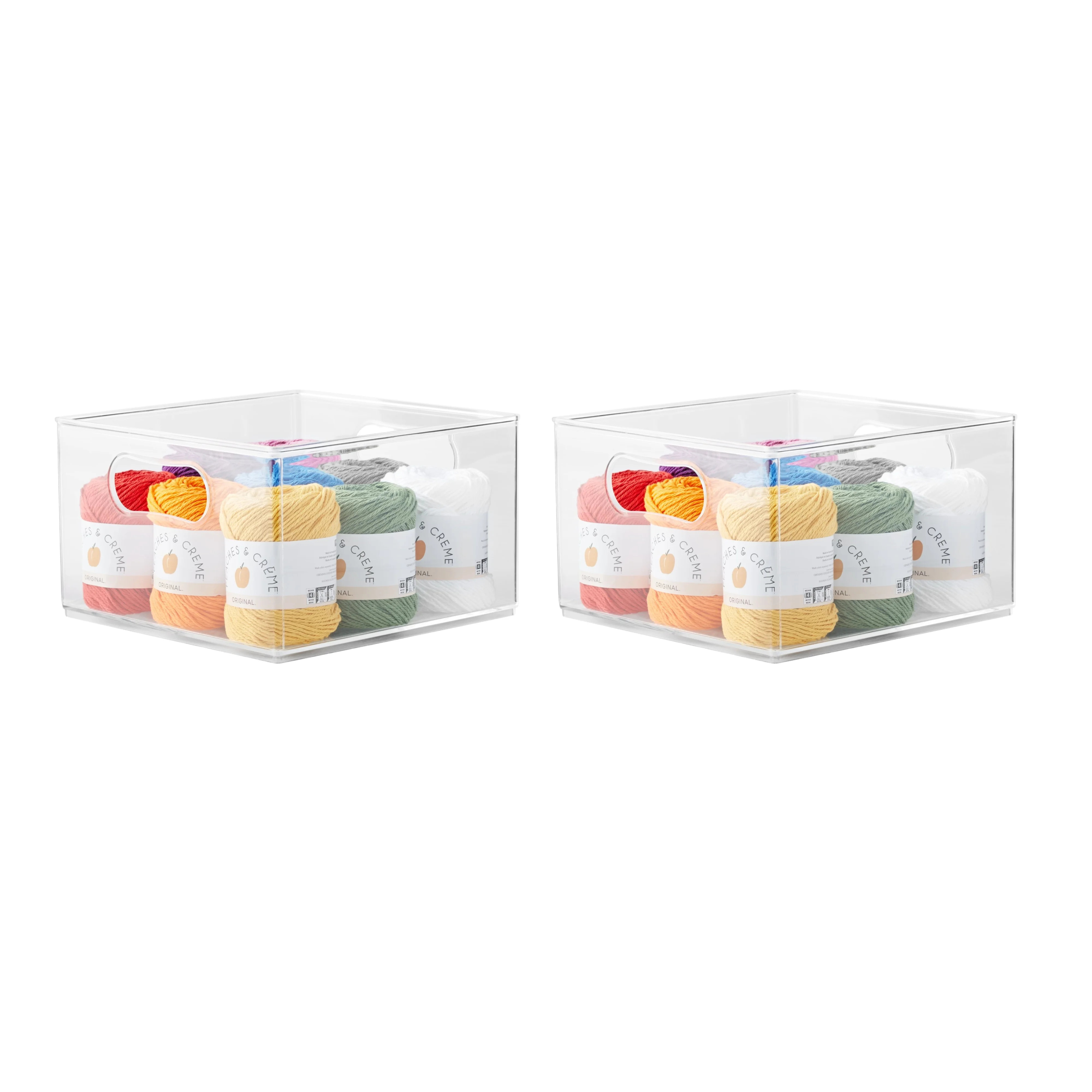 The Home Edit Large Clear Plastic Storage Bin Organizer, 2 Pack, 10" x 10" x 6" - Walmart.com | Walmart (US)