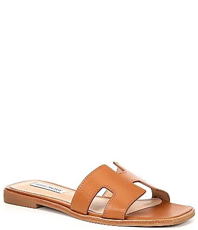 Steve Madden Hadyn Leather Flat Slide Sandals - 7.5 | Dillard's