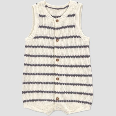 Carter's Just One You® Baby Striped Sweater Romper - Ivory 6M | Target