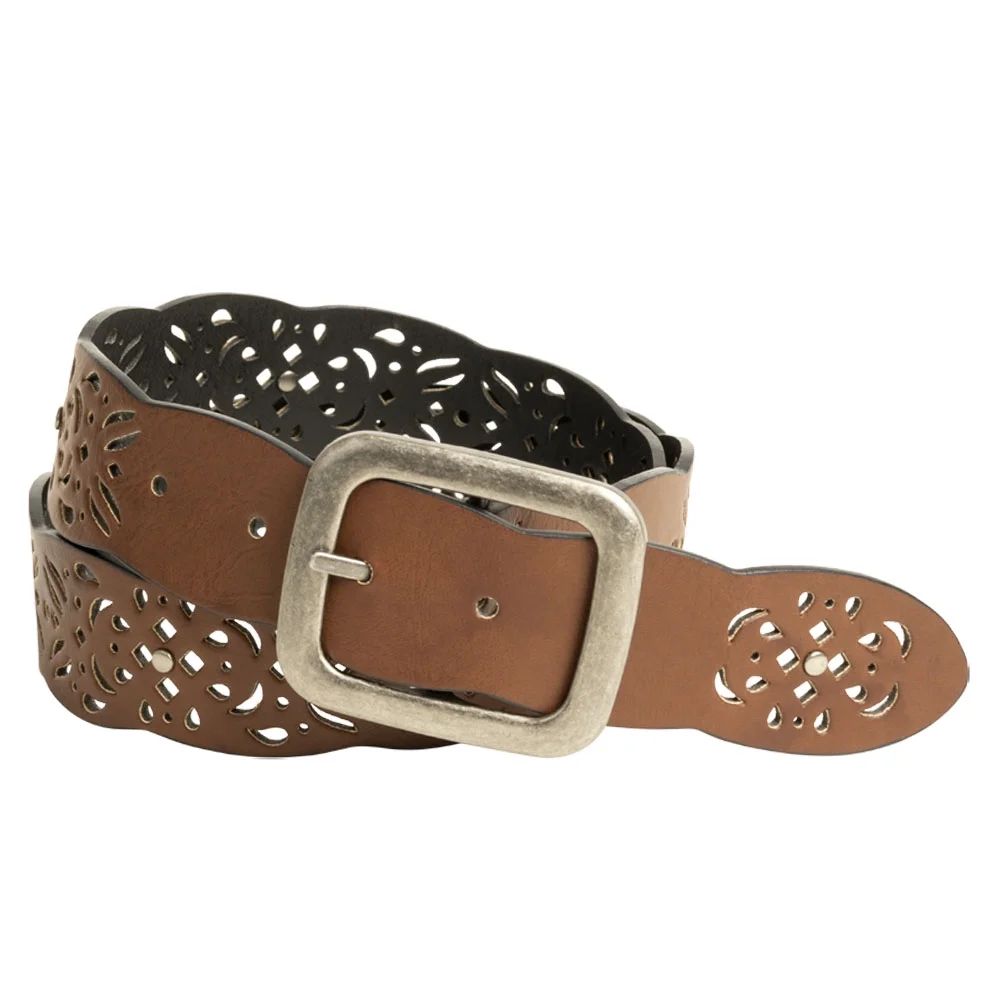 Time and Tru Women's Reversible Scallop Belt, Brown/Black | Walmart (US)