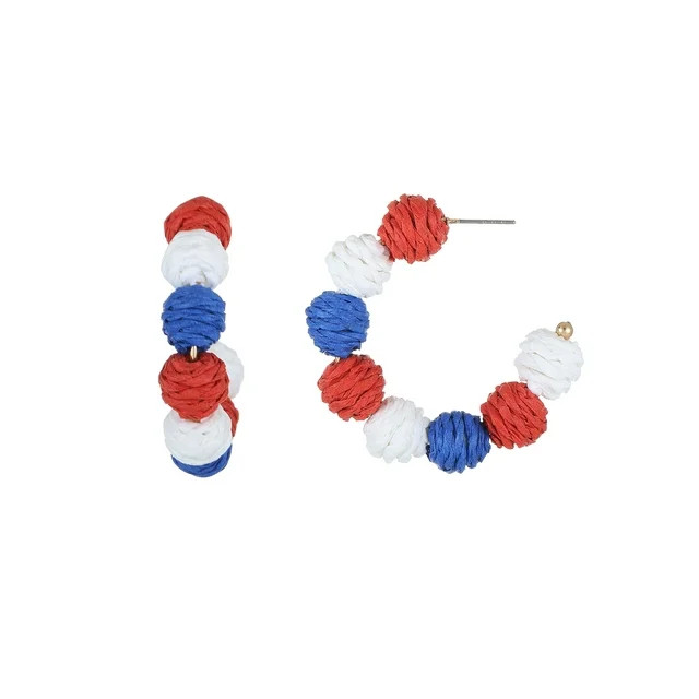 Way to Celebrate Americana Pom Pom Hoop, 1 Pair | Walmart (US)
