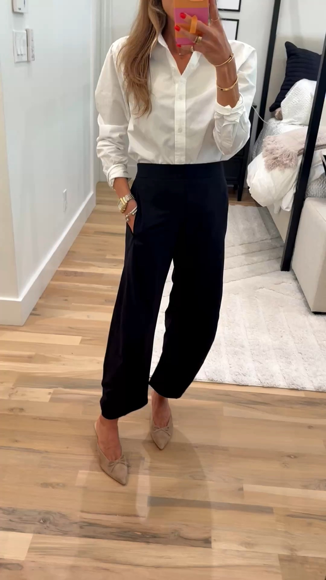 Easy workwear outfit that’s comfortable and looks put together. Wearing size 0 petite in viral non wrinkle pants  and size xs in the white button down shirt

#LTKPetite #LTKWorkwear #LTKSaleAlert