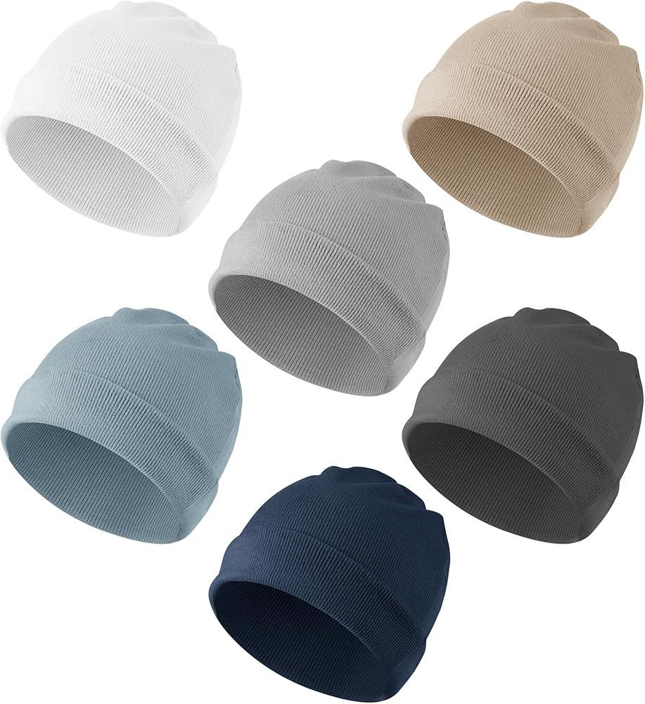 Konssy 6 Pack Baby Beanie Hats for Newborn Infant Girls Boys, 0-24 Months | Amazon (US)