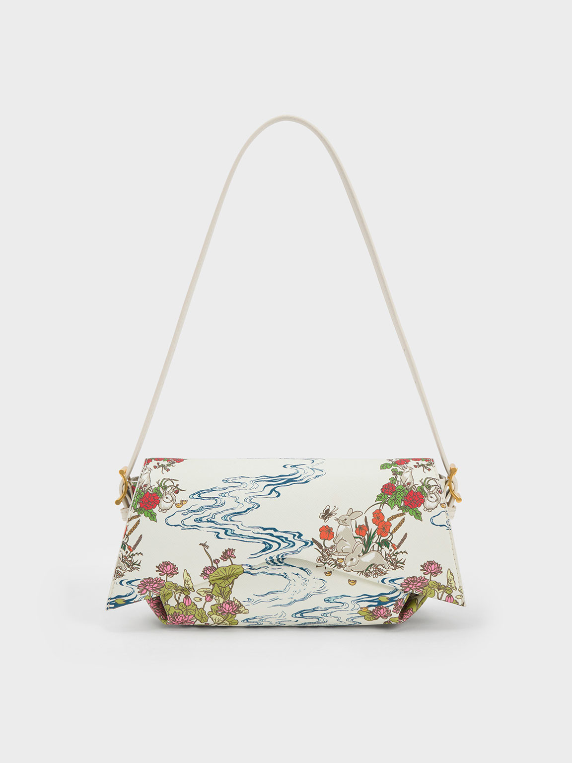 Rabbit Illustrated Geometric Bag
 - Cream | Charles & Keith US