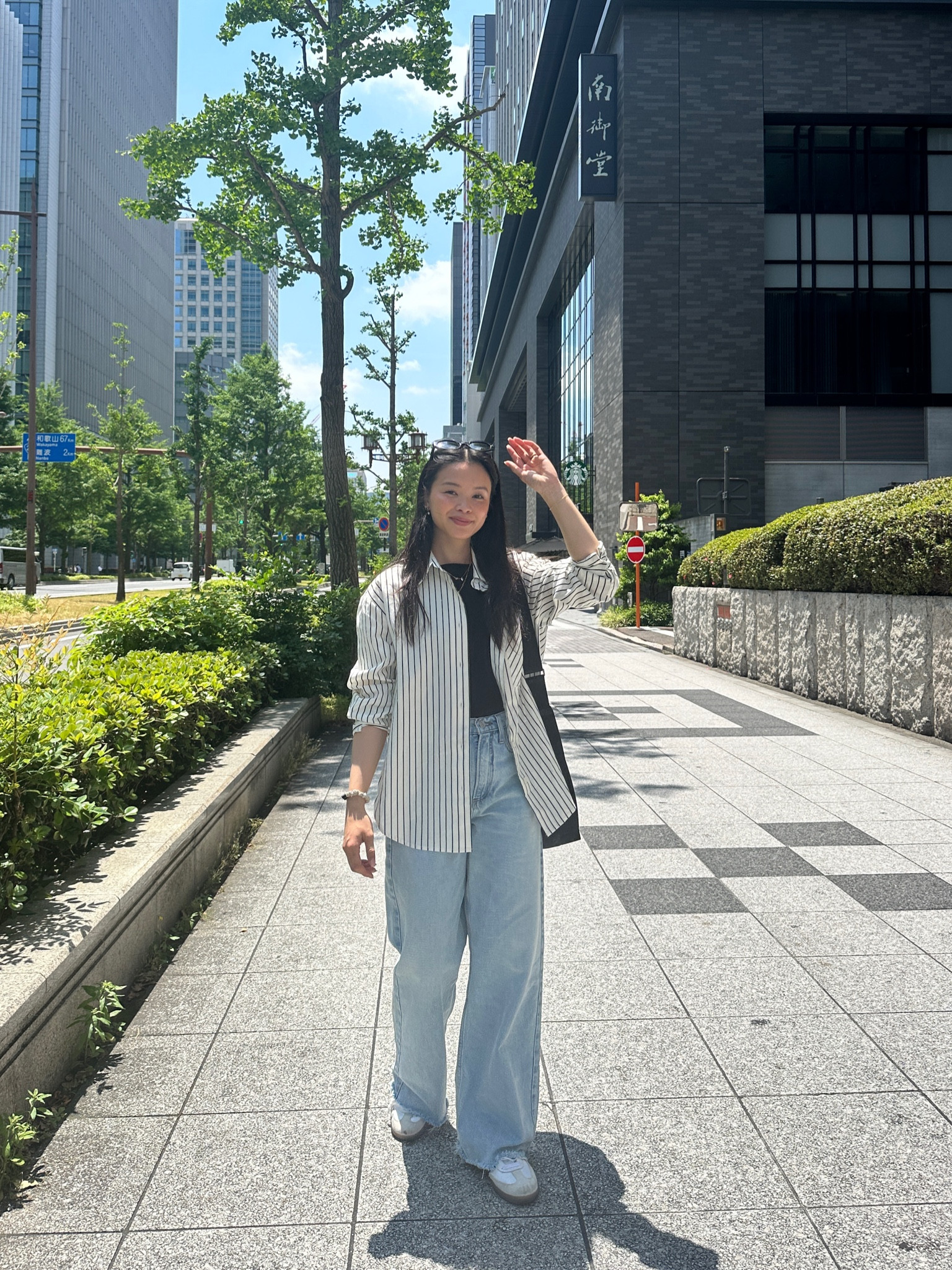 Casual day in Osaka, Japan
- striped button up shirt
- black t shirt
- wide leg jeans 
- adidas sambas

#LTKStyleTip #LTKTravel