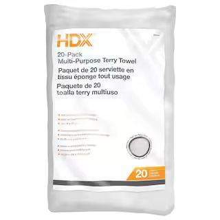 HDX 14 in. x 17 in. Multi-Purpose Terry Cloth (20-Pack) T-99634-HDX - The Home Depot | The Home Depot