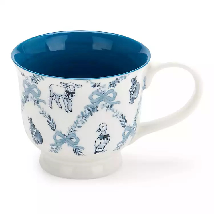 Blue Easter Animals Toile Mug | Kirklands