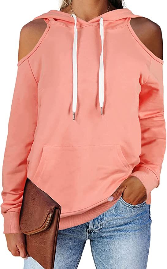 Cutiefox Women's Casual Long Sleeve Drawstring Hoodie Sweatshirts Pullover with Pockets | Amazon (US)