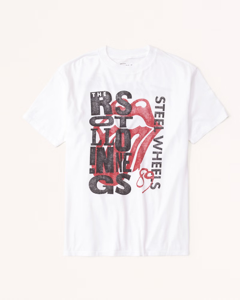 Oversized Boyfriend Rolling Stones Graphic Tee | Abercrombie & Fitch (US)
