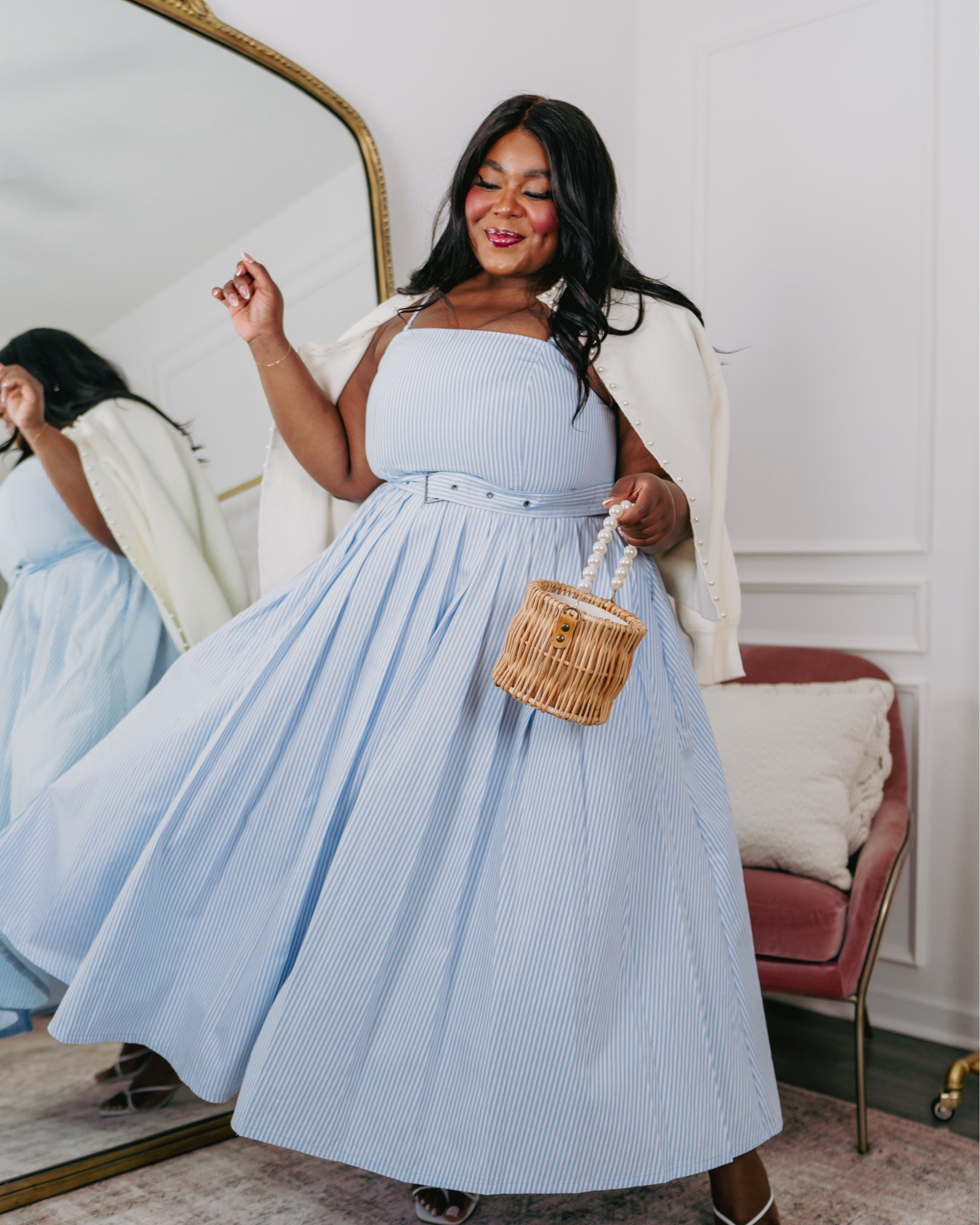 5 DAYS OF DRESSES • Day 2 • $40 MIDI Dress available up to a size 26. Wearing an 18 but prefer a 20. 

#plussizefashion #weddingguestdresses #plussizespringdresses 

#LTKplussize #LTKwedding #LTKfindsunder50