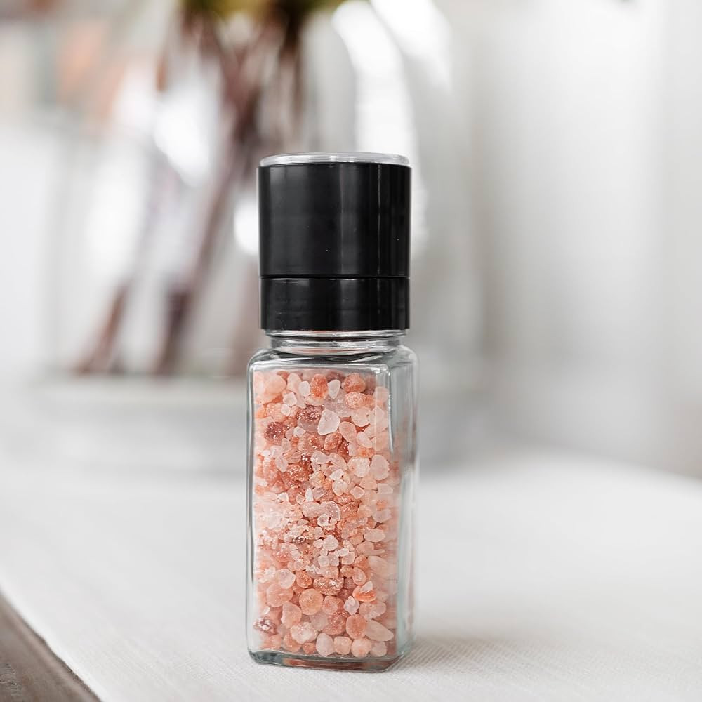Salt and Pepper Grinder 1PK, 4oz Glass Spice Jar with Black Pepper Grinder, Sea Salt Grinder Spic... | Amazon (US)