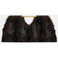 Zara - Faux Fur Clutch - Women - Brown - Women | Zara US