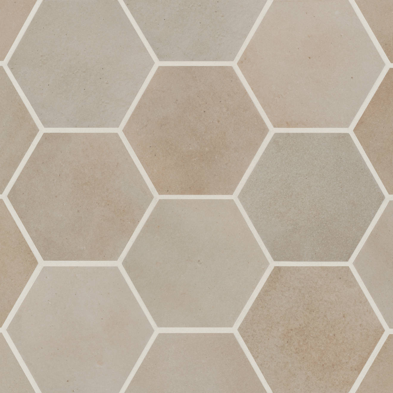 Celine 4" Hexagon Matte Porcelain Floor & Wall Tile in Taupe | Bedrosians Tile and Stone