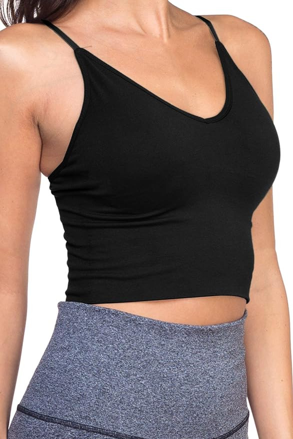 TOP LEGGING Women Padded Workout Sports Bra - Fitness Cami Cropped Yoga Tank Top | Amazon (US)