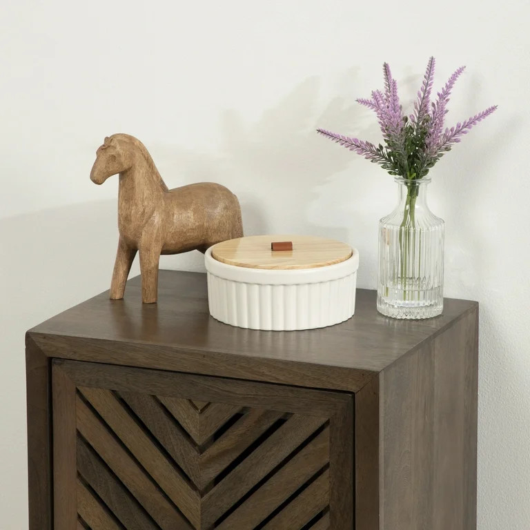 Better Homes & Gardens 2.5" x 6.18" Ribbed off-White/Cream Ceramic Decorative Container | Walmart (US)