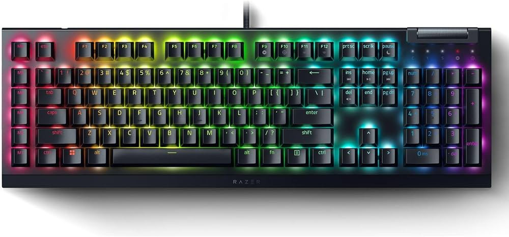 Razer BlackWidow V4 X Mechanical Gaming Keyboard: Yellow Switches Linear & Silent - 6 Macro Keys ... | Amazon (US)