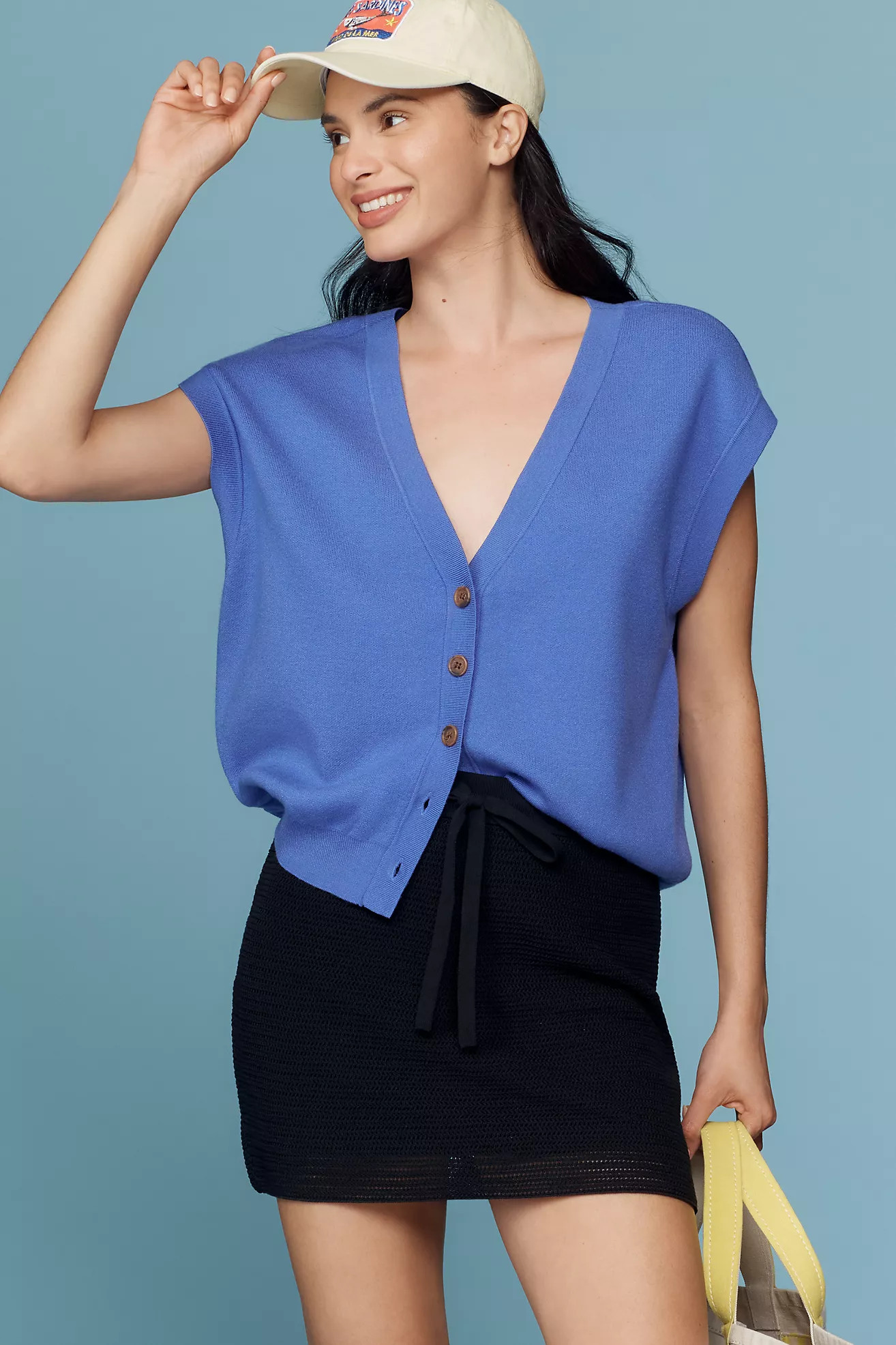 Maeve Slouchy Cardigan Sweater Vest | Anthropologie (US)