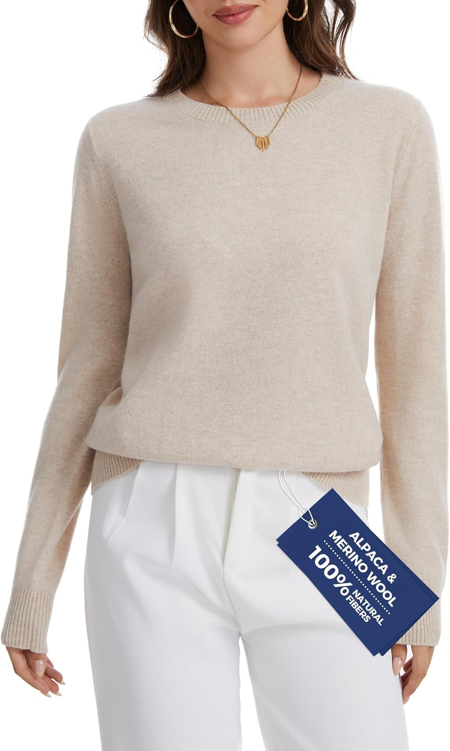 ACUSHLA Women Cashmere Merino Wool Sweaters Long Sleeve Shirts Winter Tops | Amazon (US)
