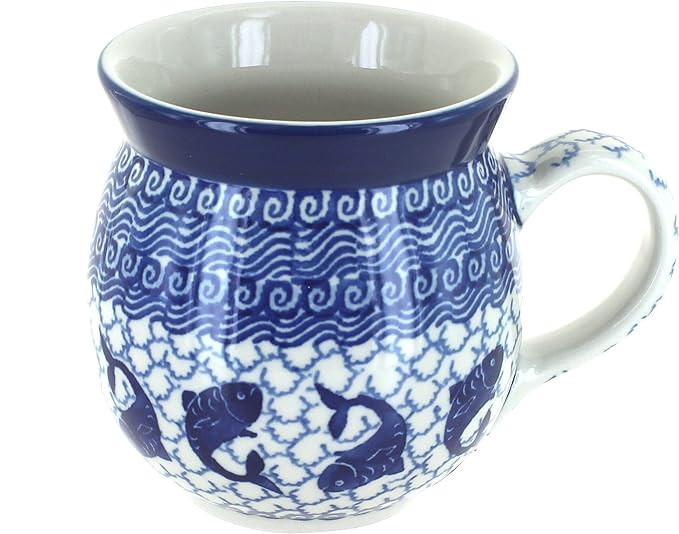 Blue Rose Polish Pottery Mosaic Beach Bubble Mug | Amazon (US)