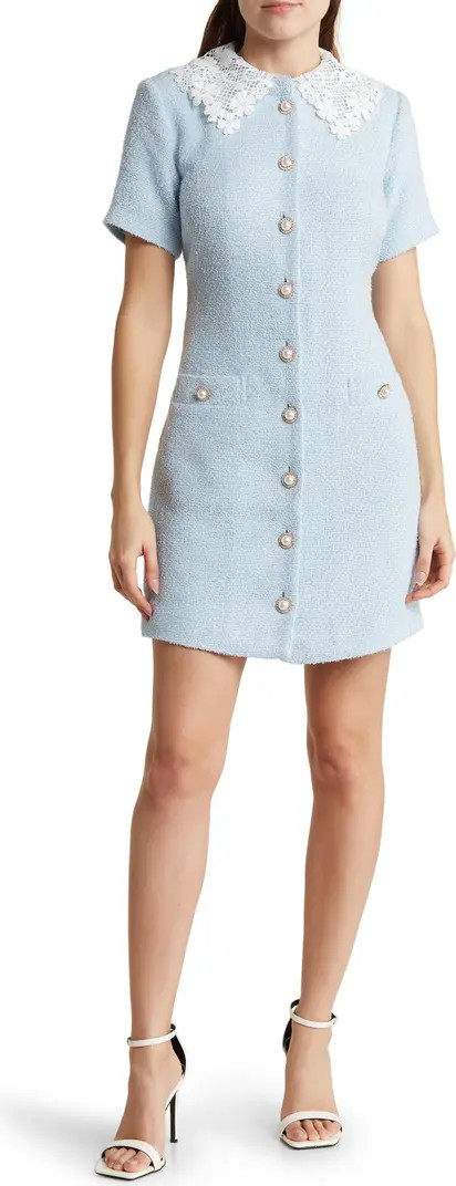 Grady Lace Collar Short Sleeve Tweed Dress | Nordstrom Rack