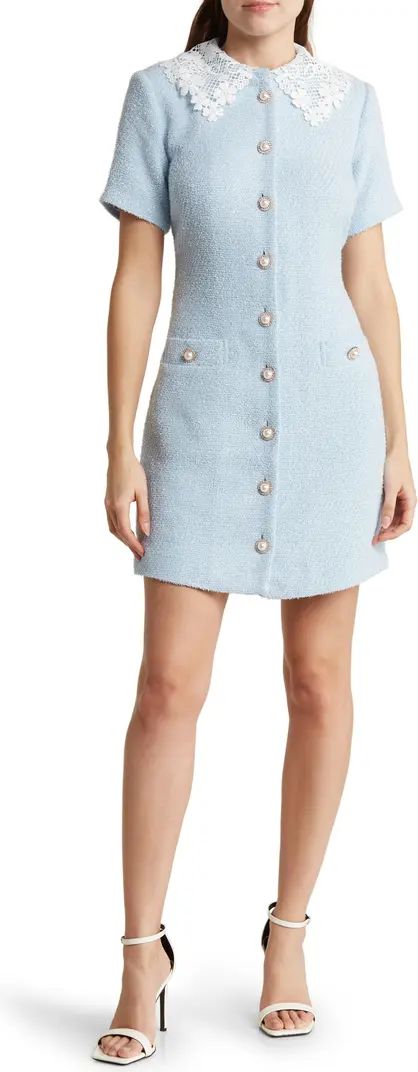 Grady Lace Collar Short Sleeve Tweed Dress | Nordstrom Rack